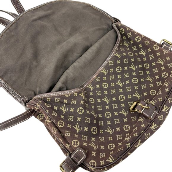 LOUIS VUITTON Vintage Monogram Saumur Doubled Crossbody Brown Green [106379] - Picture 10 of 16